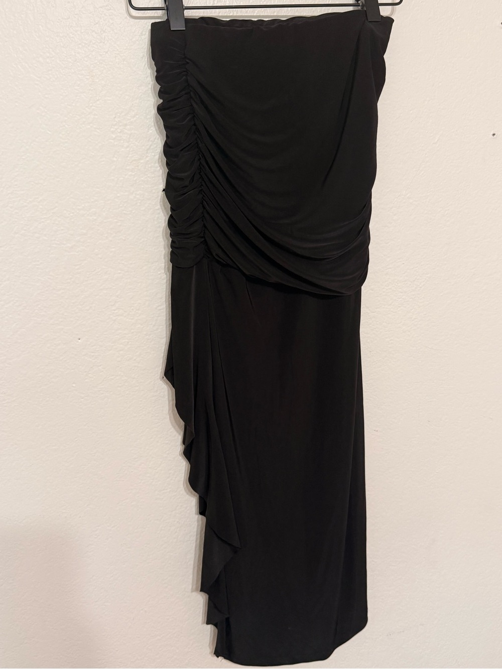 Black Asymmetrical Ruffle Tie-Front Set - Picture 5 of 6